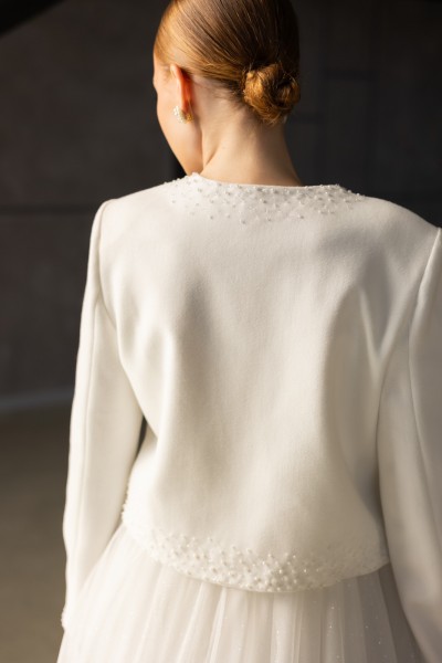 Шубка Піджак вишитий перлинами 012 - Фото 3