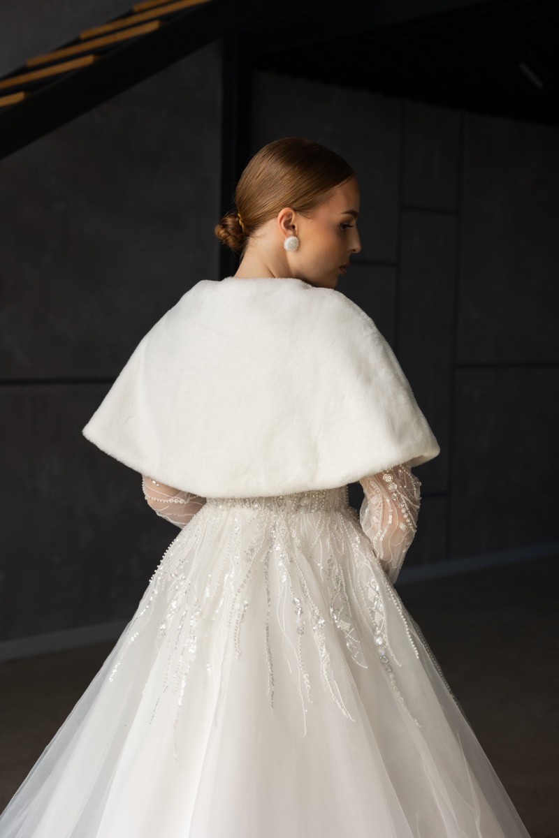 Шубка Накидка з еко хутра 002 - Фото 8