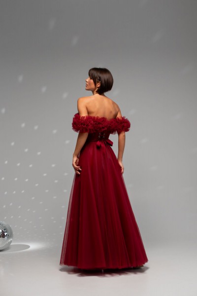 Випускна сукня O-911 Burgundy - Фото 4